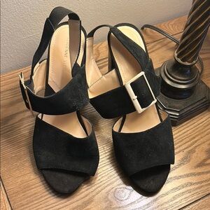 Adrienne Vittadini Black Heels with Chunky Heel